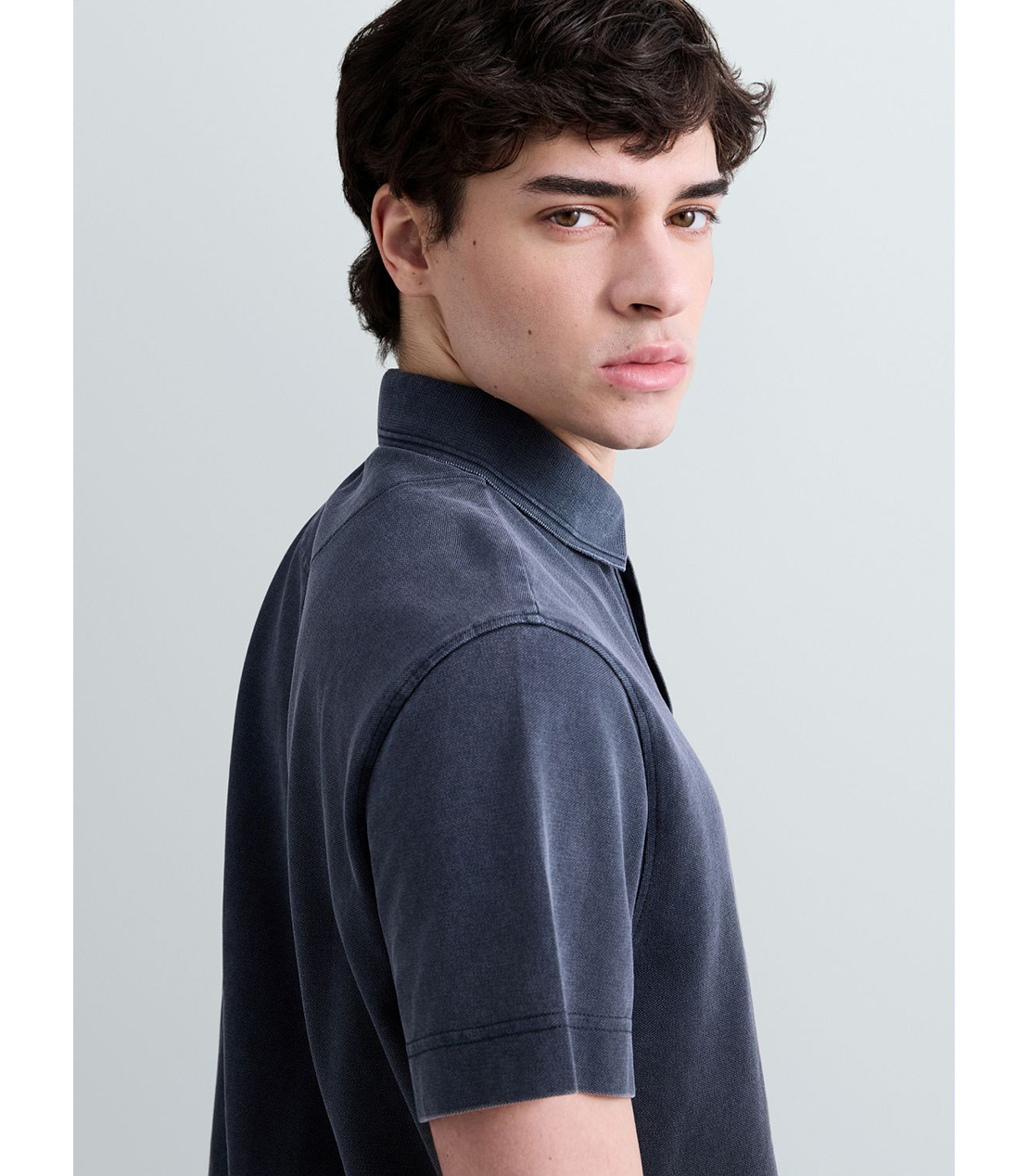 マーブルダイコットンピケポロシャツ 詳細画像 ダークネイビー 7